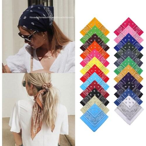 New Bohemian Print Bandana Hair Bands for Women Girls Square Scarf Turban Multifunctional Headband Hair Accessories Headwear