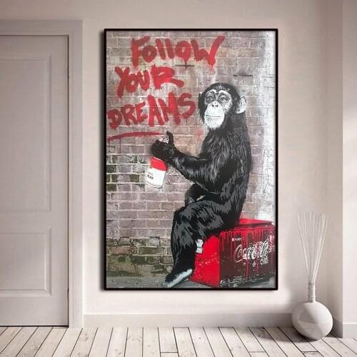 Banksy Monkey Modular Canvas Painting Posters Prints Quadros Wall Art Street Graffiti Picture Living Room Home Decor Cuadros