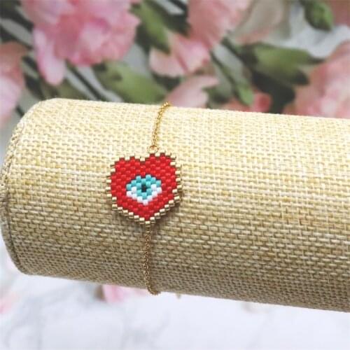 ZHONGVI Miyuki Chain Bracelets For Girl Mexican Heart Bracelet For Women Bohemiam Jewelry Stainless Steel Pulsera 2021 Jewellery