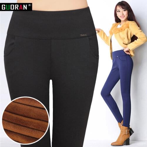 Large size 5XL 2016 Winter Women Pants Warm Plus Thick Velvet Pants Slim High Waist Stretch office Pencil Pants Female Trousers