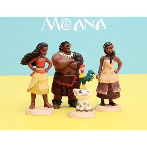 Disney Moana Movie Heihei Pua Pig Maui 6-10cm Action Figures Anime Figurine Toy Decoration Collectibles Toys For Children Gifts