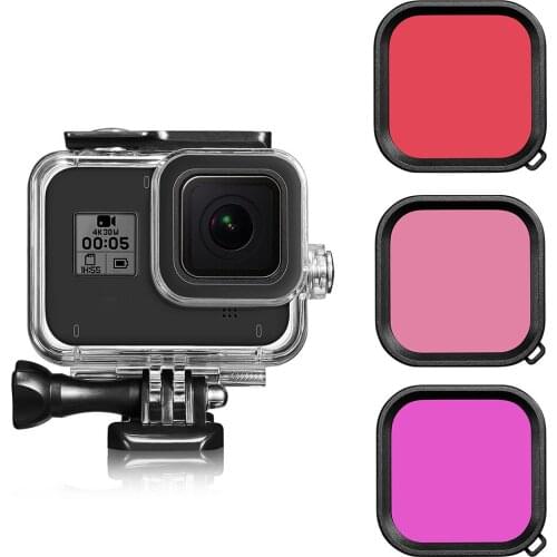 For GoPro Hero 8 Camera Accessories Silicone Case Waterproof Case Tempered Glass Screen Protector Lens Filters Anti-fog Insert