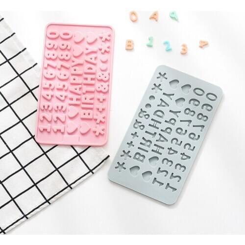 Food Silicone Happy Birthday English Alphabet Shape Cake Candy Chocolate Ice Cube Mold Kitchen Tool DIY Baking Tool
