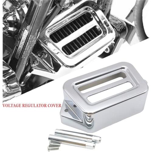 Motorcycle Chrome Voltage Regulator Cover W/ Bolt For Harely Touring Electra Street Glide FLHT FLTR FLHX Road King FLHR Classic
