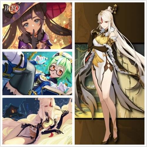 Genshin Impact Game Poster Ning Guang/zhong Li/anime Posters Wall Posters Canvas Painting Wall Decor Wall Art Picture Home Decor