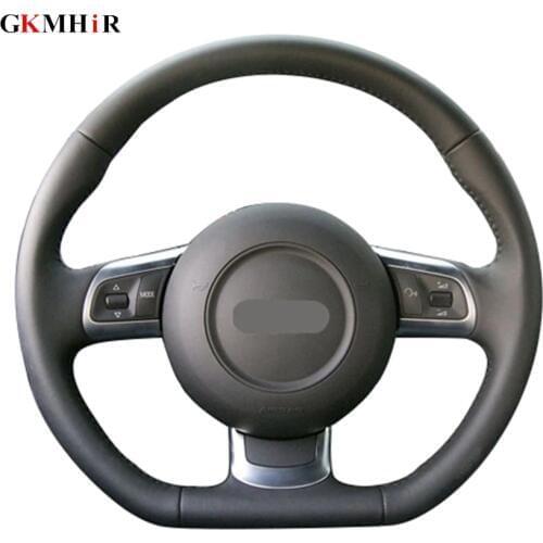 Artificial Leather Hand-stitched Car Steering Wheel Covers Case for AUDI TT 2008-2013 TTS 2011-2013 R8 2014