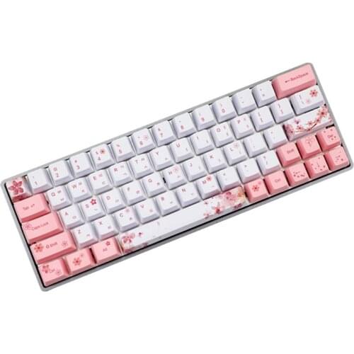 OEM PBT Cherry Blossom Keycap Keyboard Keycaps Dye-Sublimation Korean Japanese