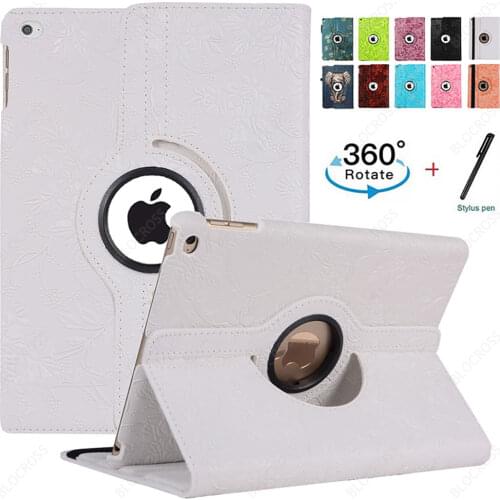 360 Degree Rotating Folio Leather Case Cover for ipad 2/3/4 iPad Air1/2 9.7" ipad(7th Gen/8th Gen)10.2"Anti-Dust Tablet Case+pen