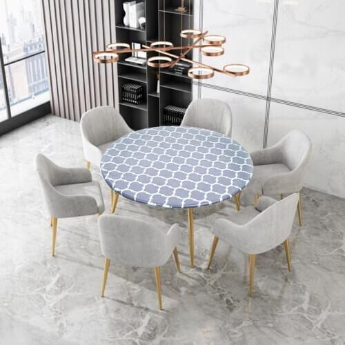 40"-55" ROUND TABLECLOTH PLASTIC FITTED TABLE COVER FOR OUTDOOR DINING TABLE