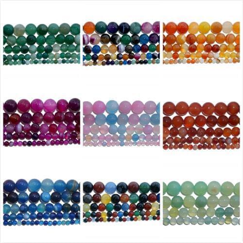 Wholesale 4 6 8 10 MM Natural Stone Crystal Agates Turquoises Round Beads For Jewelry Making Diy Necklace Bracelet Earrings