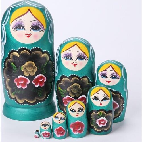 New Wooden Matryoshka Dolls Toys Russian Nesting Dolls Best Wishes Kids Christmas New Year Gift Childrens Day Gift