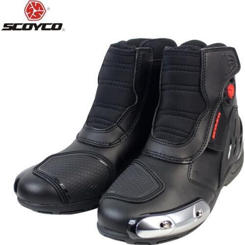 SCOYCO Motocross Off-Road Racing Ankle Boot Motorcycle Riding Boots Street Riding Shoes Microfiber Faux Leather M-002