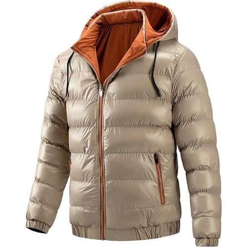 2021 winter new Parkas coat men hooded casual Fashion jacket wear on both sides warm thick parka waterproof cotton outerwear