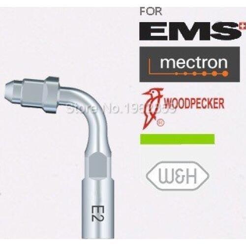 2pcs E2 Dental Ultrasonic Scaler Scaling Tips fit EMS Woodpecker UDS Handpiece Tip Tools