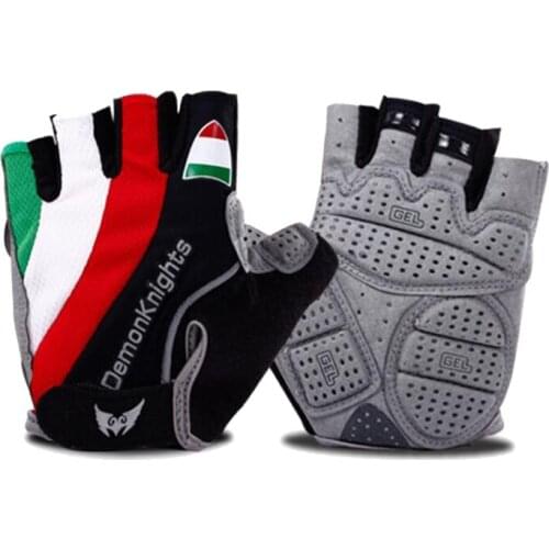 National Team Half Finger Cycling Gloves Slip -Sweat Bicycle Riding Gloves Shock MTB Road Mountain Bike Sports Gloves