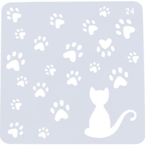 Cat Footprint Plastic Drawing Template DIY Scrapbook Photo Album Ruler Drafting Tool Stationery for Kids Student Painting Supply