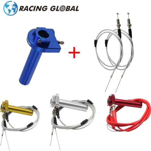 ALCON-Racing CNC 22mm 7/8" Accelerator Throttle Twist Grips + 2 pcs Throttle Cables Handlebars Universal Motorcycle Scooter GY6