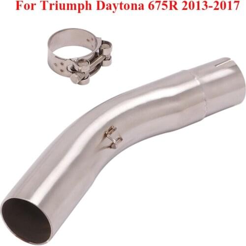 Motorcycle Exhaust System Connector Link Pipe Connection Middle Pipe for Triumph Daytona 675R 2013-2017