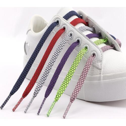 1Pair Reflective Flat Shoelaces Fluorescent Sneaker Shoestrings Sports Shoelace Running Shoes lace Adult children Shoelaces