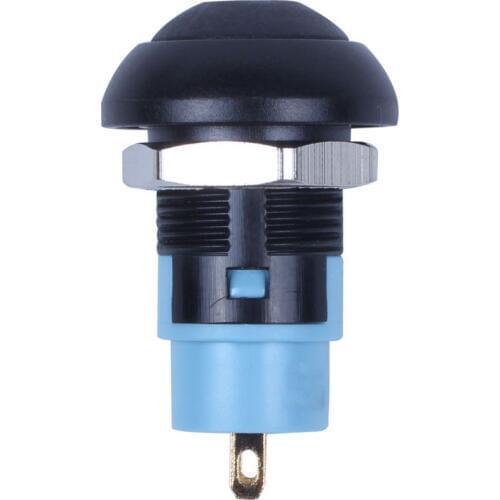 New On-Off Latching Waterproof 12mm Push Button Switch SPST 2A IP67, Black