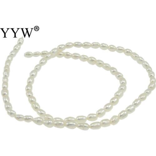 High Quality 3-4mm Natural Freshwater Pearl Beads white Rice Pearl Loose Beads For DIY Necklace Bracelat Jewelry Making Finding