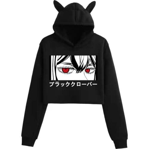 Anime Black Clover Eyes Sweatshirt Women Hoodie Casual Long Sleeve Sweatshirt Tops
