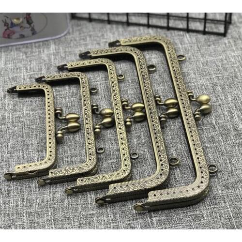 10pcs 8.5cm 10.5cm 12.5cm 15.5cm 18cm 20cm Square Bud Head Metal Purse Frame Handle for Bag Sewing Craft Tailor Sewer