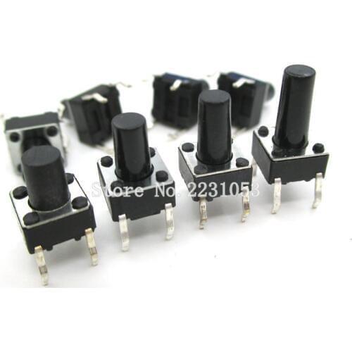 100PCS/Lot 6*6*8 mm DIP 4 Pins Tactile Tact Push Button Micro Switch Direct Self-Reset 6x6x8h New