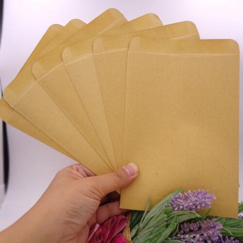 4 Size 50pcs Vintage Blank Kraft Plain Envelope Kraft Brown Paper Bag Document Storage Envelopes
