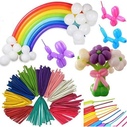 50Pcs Magic Air Balloon Wedding Party Decoration Mixed Color Kids Toys Latex Twist Long Balloons Birthday Party Supplies