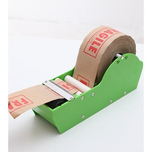 Water Activated Gummed Kraft Paper Tape Packaging Dispenser Green Kraft paper tape Cutter for Shipping, Carton and Box Sealing
