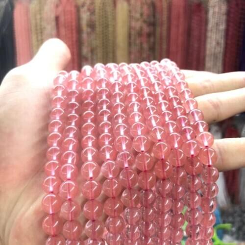 Factory Price Natural Stone Watermelon Red Crystal Beads Wholesale Round Smooth Beads DIY Accessories 4 6 8 10 12mm
