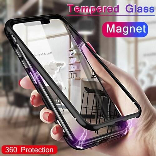 Coque Magnétique Arrière Verre trempé Pour For iPhone XR XS MAX X 8 Plus 7 Plus 6