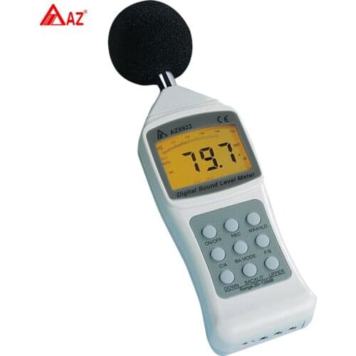 AZ LCD Digital Sound Level Meter Noise Detector Decibel Meter 30~130dB AC/DC analog output USB real-time data transfer