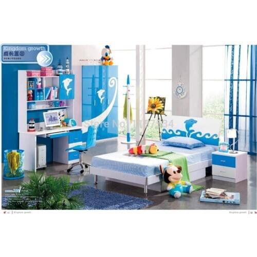 102# Modern style children bedroom set furniture wooden bedroom furniture