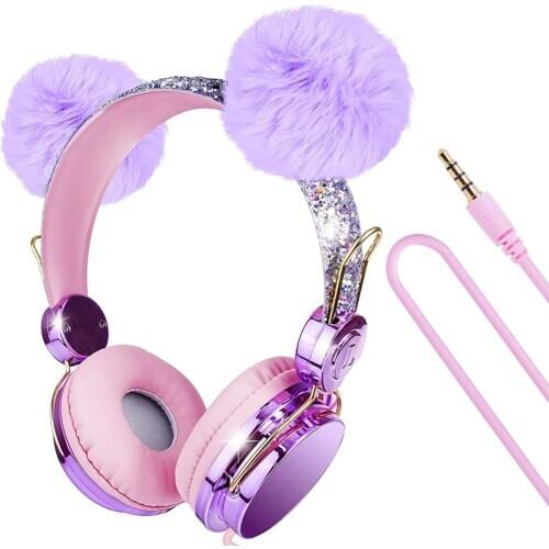 Children Headset Cartoon Wired 3.5mm Kids Headphone Portable Adjustable Headphone for Phone Computer Laptop