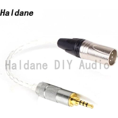 Haldane HIFI 2.5mm Balanced Male to 4PIN XLR Balanced Male Single Crystal Copper Silver Plated Audio Adapter Cable 2.5 to XLR