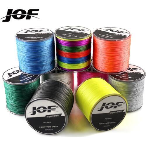 JOF Brand 500M 8 Strand 4 Strand 10-80lb PE Multifilament Braided Fishing Cord Fishing Line Fishing Thread Wire for Sea Fishing