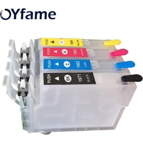 OYfame T1971 T1962 T1963 T1964 Cartridge With ARC Chip For Epson XP201 XP211 XP204 XP401 XP411 XP214 XP101 WF-2532 Printer