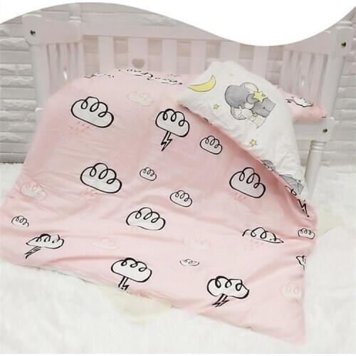 With Filling Elephant Cloud Baby Bedding Set Cotton Crib Blanket Set Baby Bed Linens For Girls Boys ,Duvet /Sheet/Pillow