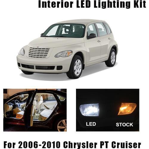 8 Bulbs White Canbus Interior LED Car Light Kit Fit For 2006 2007 2008 2009 2010 Chrysler PT Cruiser Map Dome Cargo License Lamp