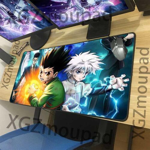 XGZ Large Anime Computer Keyboard Desk Mat Black Lock Edge Hunter GON FREECSS Custom Mouse Pad Non-slip for Lol Dota Gamer Xxl