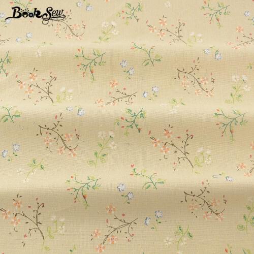 Booksew Quilting Cotton Linen Fabric Printed Flowers Home Material Sewing Tissu For Tablecloth Pillow Bag Curtain Cushion Zakka