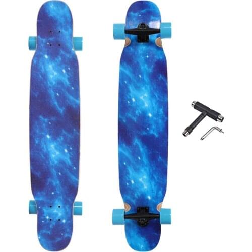 Longboard Skateboard Complete Cruiser,The Original Maple 46 Inch Skateboard Cruiser for Cruising, Carving,Blue
