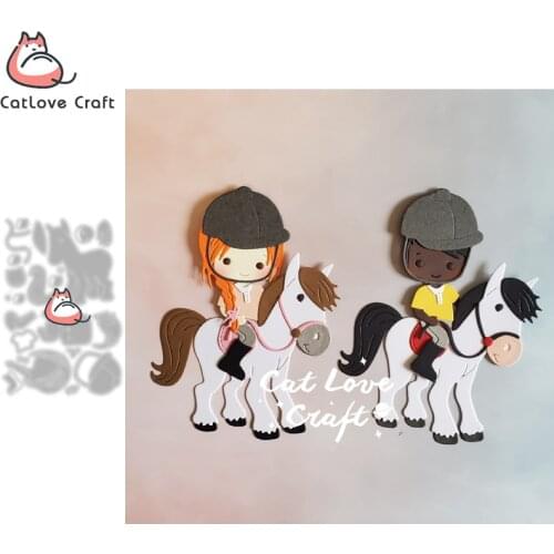 Equestrian Horseback riding Metal Cutting Dies Scrapbooking Stencil Die Cuts Card Making DIY Craft Embossing New Dies For 2021