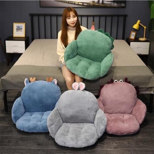 Cute Cartoons Back Pillows Plush Chair Cushion Animal Child Seat Cushion Sofa Soft Mat Office Cushion Nap Pillow Birthday Gift