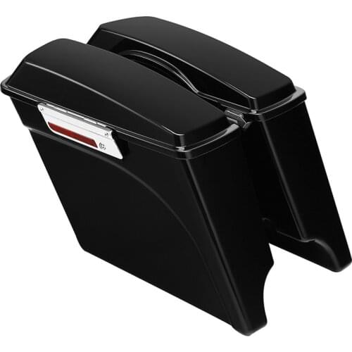 Vivid Black Extended Hard Saddlebags For Harley Road King 1993-2013 10 11 12 New Touring Model Road Street Glides FLH FLT New