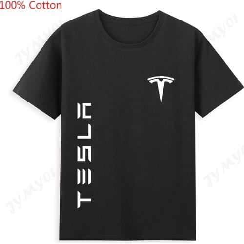 Tesla Mens T Shirts Best Selling Car Brand Fashion Clothing Pure Cotton Four Seasons General Luxury Brand Car T-shirts