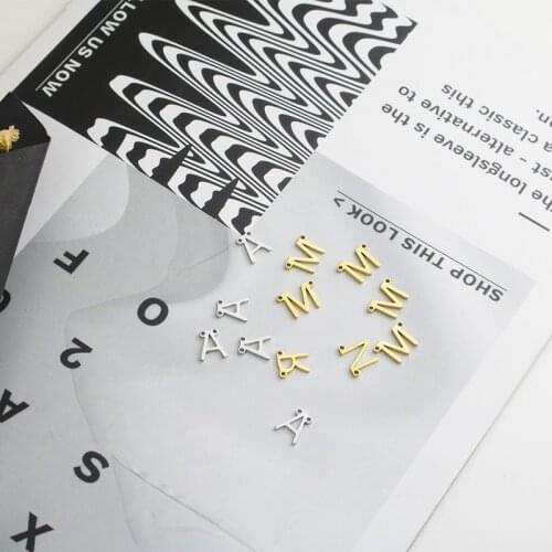 Stainless Steel Initial Pendant Golden Silver Necklace A-Z26 Letter Pendant DIY Combination Name Necklace Custom Name Necklace