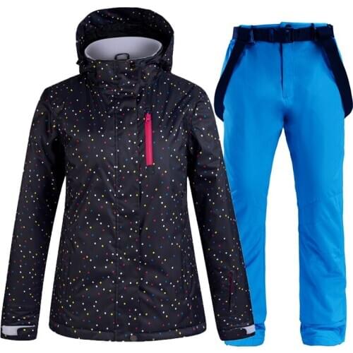 2020 New Windproof Women Ski Suit Set Winter Thermal Ski Jacket Pants Waterproof Snowboard Jacket Female Skiing Suits Snow Coat